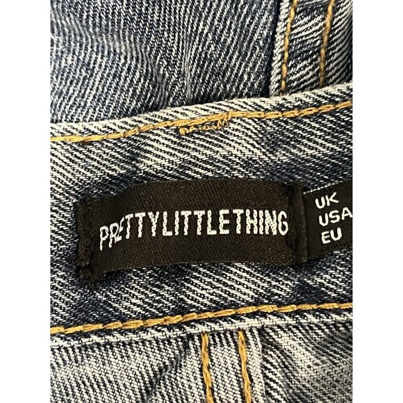 Vintage PrettyLittleThing High-Waist Distressed Blue Denim, Size‎ 4 - Picture 6 of 11